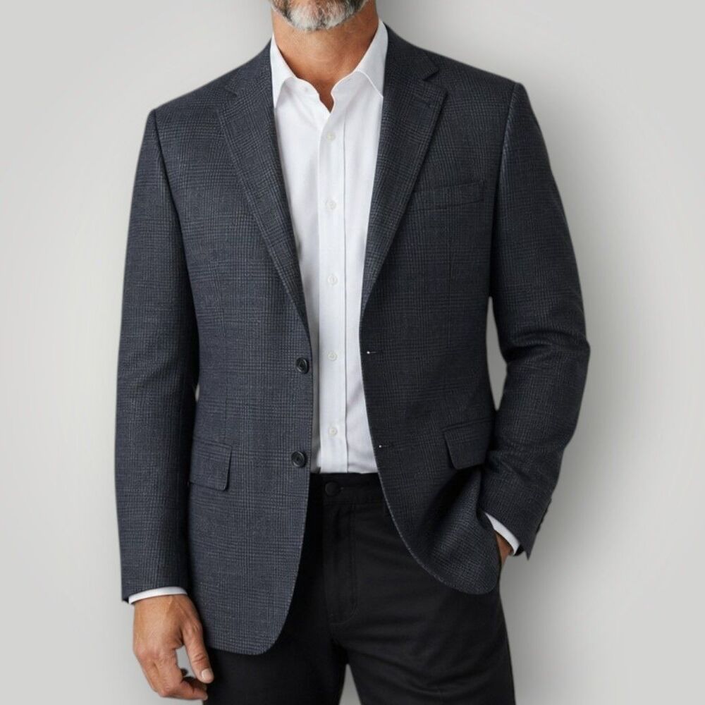 TOMMY HILFIGER Men’s Blazer 44R Gray Wool Sport Coat Two Button Jacket 2 Vent